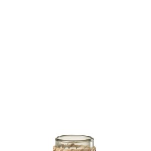 J-Line windlicht Breiwerk – glas/riet – transparant – small – 2 stuks J-Line windlicht Breiwerk – glas/riet – transparant – small – 2 stuks