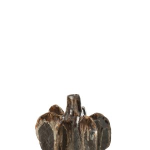 J-Line vaas Naga – keramiek – bruin/zwart – small – Ø 12.5 cm