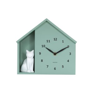 Karlsson wandklok Sitting Cat – groen – Ø24.9cm Karlsson wandklok Sitting Cat – groen – Ø24.9cm