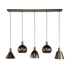 Hoyz Collection – Hanglamp Metallo Mix 5-lichts – Sienna Bruin Hoyz Collection – Hanglamp Metallo Mix 5-lichts – Sienna Bruin