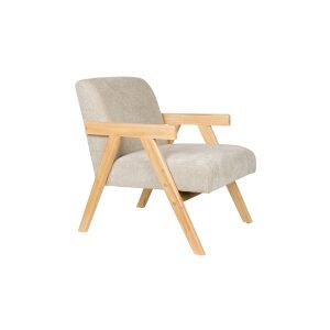 Housecraft Living Panadero Fauteuil met armleuning Hout Naturel/ Beige Housecraft Living Panadero Fauteuil met armleuning Hout Naturel/ Beige