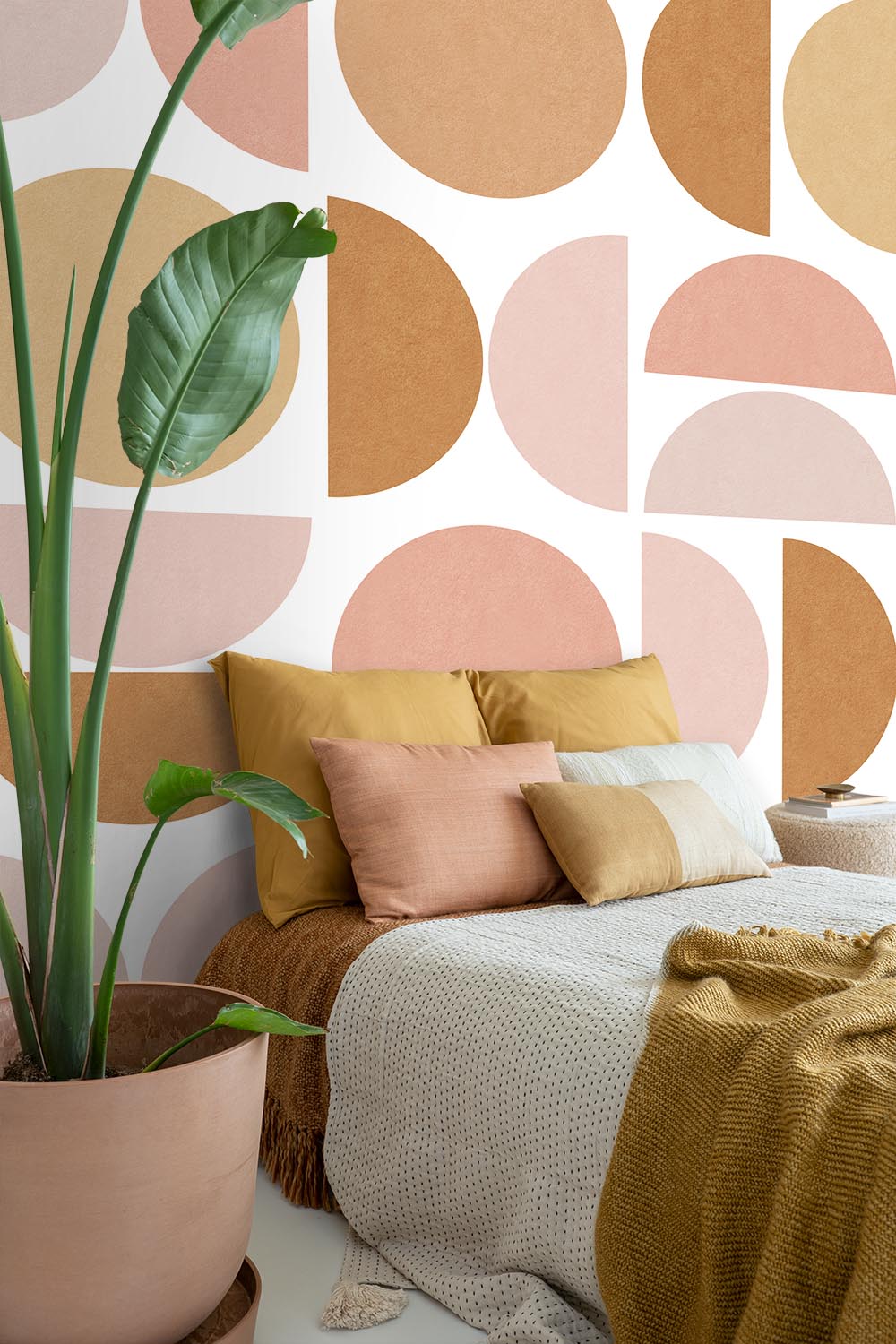 ESTAhome fotobehang geometrische vormen zacht roze en beige - 200 x 27