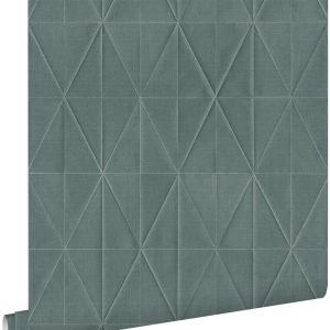 ESTAhome behang origami motief petrolblauw – 53 cm x 10.05 m – 148712 ESTAhome behang origami motief petrolblauw – 53 cm x 10.05 m – 148712