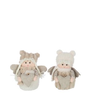 J-Line figuur Jongen En Meisje – textiel – wit/beige – small – 2 stuks J-Line figuur Jongen En Meisje – textiel – wit/beige – small – 2 stuks