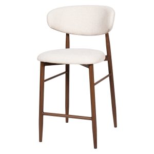 Giga Meubel Barstoel Alexia – Beige/Walnoot – Set van 2 Giga Meubel Barstoel Alexia – Beige/Walnoot – Set van 2