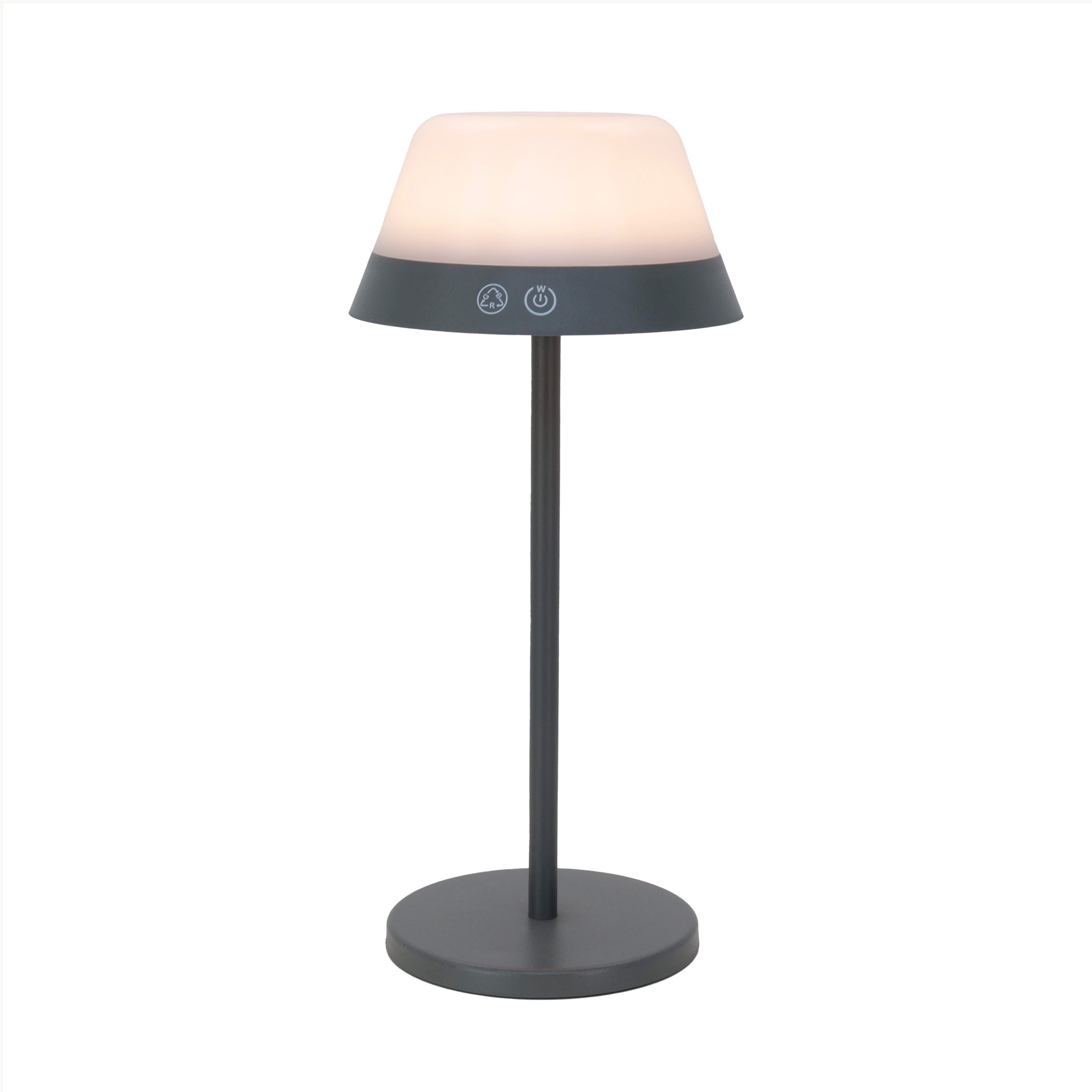 EGLO tafellamp Meggiano - draadloos - 32 cm - grijs/wit