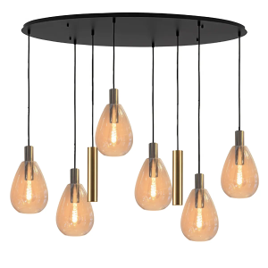 Freelight hanglamp Dorato – 8 lichts – 126 x 150 cm – zwart goud Freelight hanglamp Dorato – 8 lichts – 126 x 150 cm – zwart goud