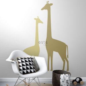 ESTAhome fotobehang giraffen okergeel – 150 x 279 cm – 158925 ESTAhome fotobehang giraffen okergeel – 150 x 279 cm – 158925