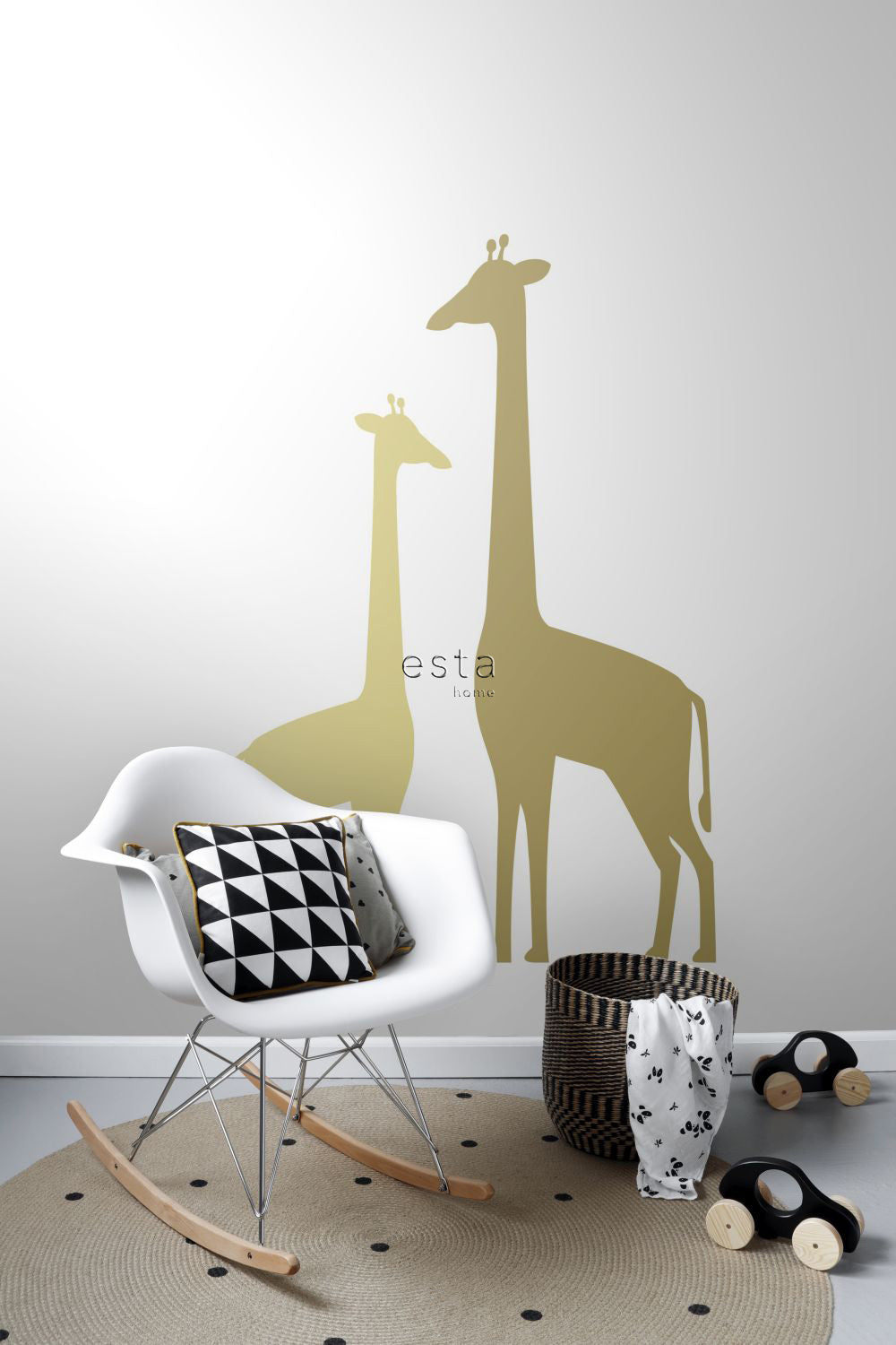 ESTAhome fotobehang giraffen okergeel - 150 x 279 cm - 158925