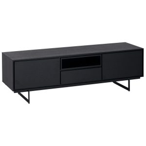 Furnhouse tv-meubel Tokyo – Zwart – MDF, zwart eikenfineer – 45x160x50 Furnhouse tv-meubel Tokyo – Zwart – MDF, zwart eikenfineer – 45x160x50