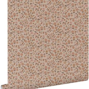 ESTAhome behang bloemetjes terracotta roze – 53 cm x 10.05 m – 131394