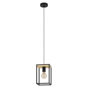 EGLO hanglamp Libertad – e27 – 18 cm – zwart/bruin EGLO hanglamp Libertad – e27 – 18 cm – zwart/bruin