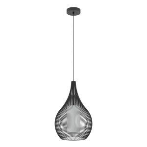 EGLO hanglamp Razoni 1 – e27 – ø 42,5 cm – zwart/wit – glas EGLO hanglamp Razoni 1 – e27 – ø 42,5 cm – zwart/wit – glas