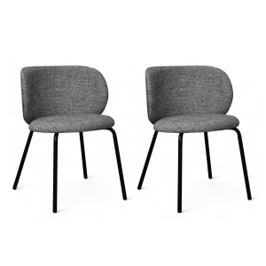 Furnhouse eetkamerstoel Nanna – Grijs – Stof (Bouclé) – Set van 2