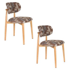 Housecraft Living Elle Eetkamerstoelen Bruin – Set van 2