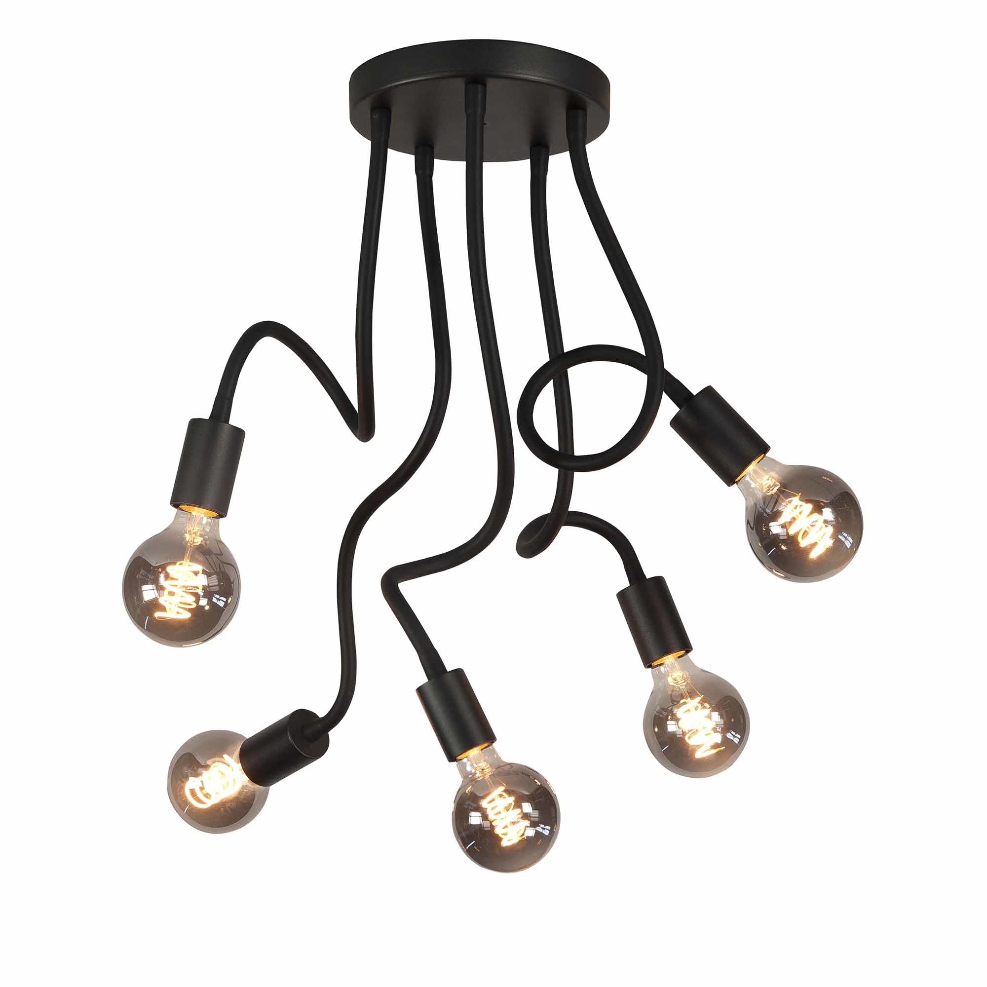 Highlight plafondlamp Flex - 5 lichts - 20 x 50 cm - zwart