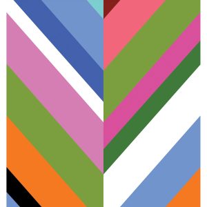 ESTAhome XXL behang zigzag motief groen, roze, paars en blauw – 50 x 9