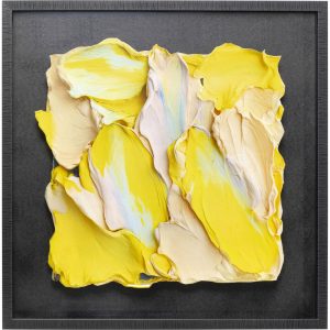 Kare Design Schilderij Abstract In Box 80x80cm geel