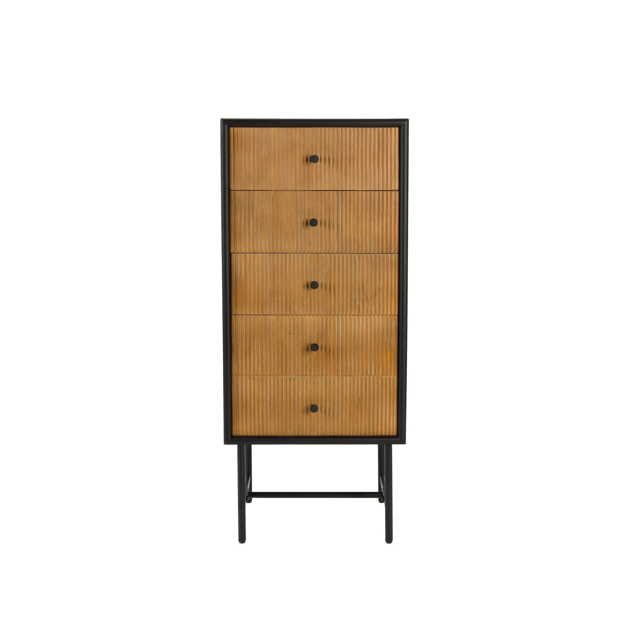 Housecraft Living Coztilla Kast/ Opbergkast Hoog Zwart/ Bruin