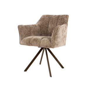 Giga Living Eetkamerstoel Raster – Champagne/Bruin – Draaibaar – Set v Giga Living Eetkamerstoel Raster – Champagne/Bruin – Draaibaar – Set v