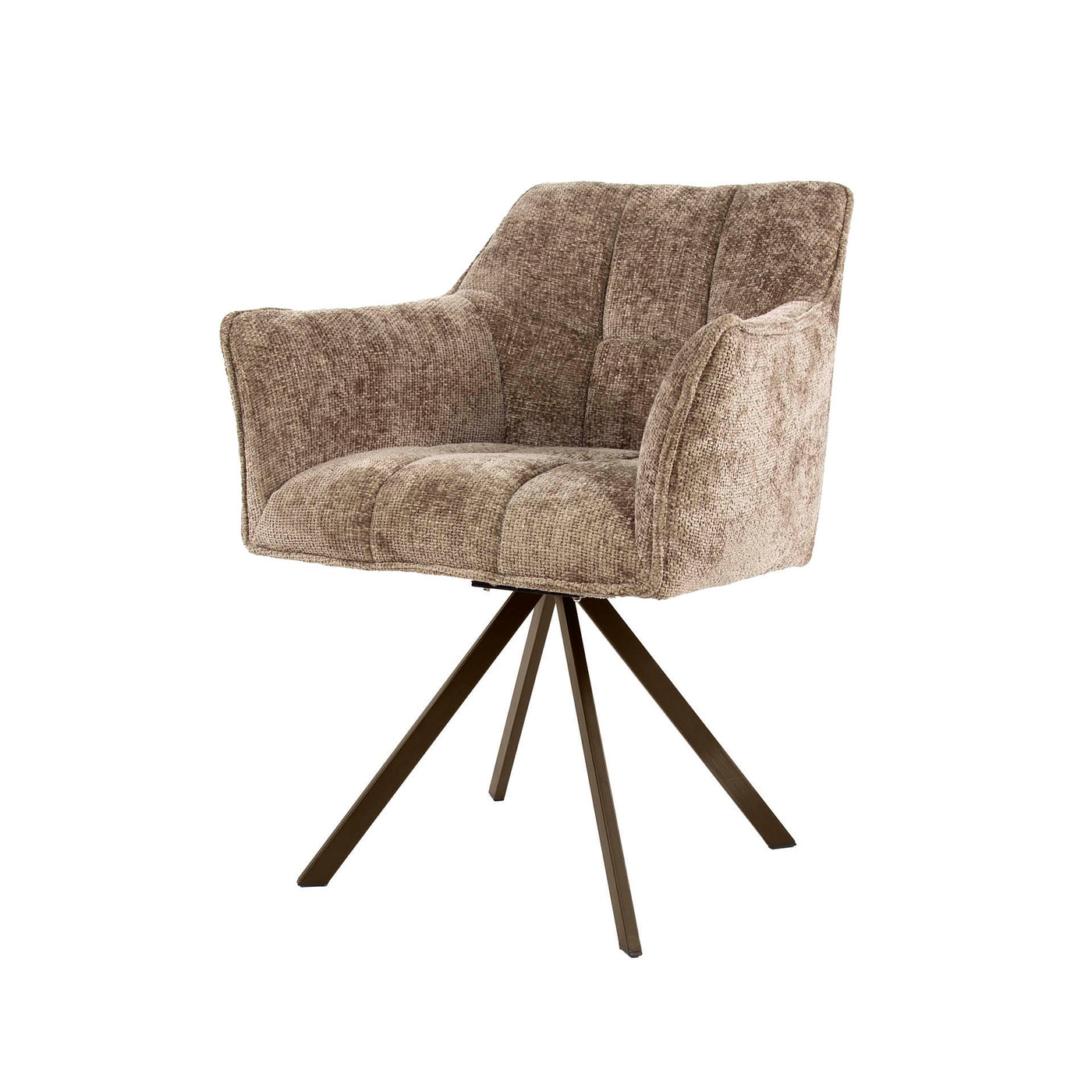Giga Living Eetkamerstoel Raster - Champagne/Bruin - Draaibaar - Set v