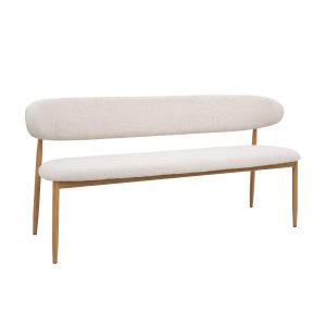 Giga Meubel Eetkamerbank Alexia – Stof – Beige/Naturel – 160x55x77cm