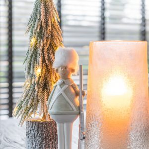 J-Line windlicht suiker – glas – wit – medium J-Line windlicht suiker – glas – wit – medium