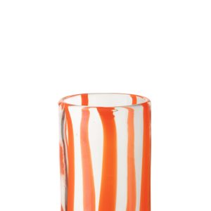 J-Line glas Strepen – glas – transparant/oranje J-Line glas Strepen – glas – transparant/oranje