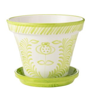 J-Line bloempot Granada Handmade + Painted – keramiek – groen – extra J-Line bloempot Granada Handmade + Painted – keramiek – groen – extra