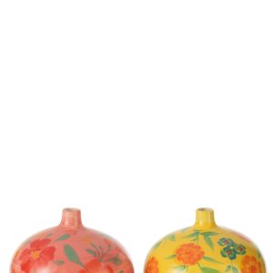 J-Line vaas Jug Alegria – keramiek – mix – 2 stuks – Ø 21 cm
