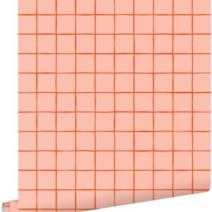 ESTAhome behang geblokt motief perzik roze – 0.53 x 10.05 m – 131596 ESTAhome behang geblokt motief perzik roze – 0.53 x 10.05 m – 131596