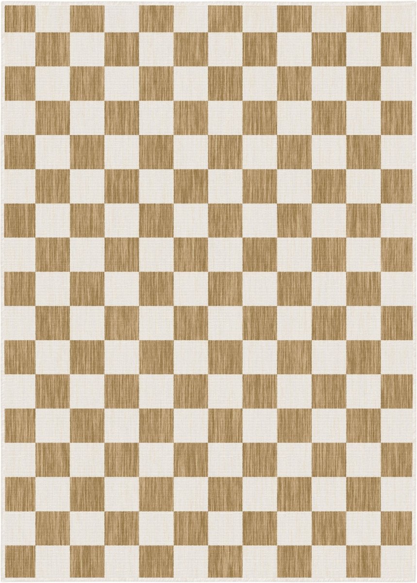 Buitenkleed Level blokken - checkerboard jute - Interieur05 - 240 x 34