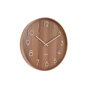 Karlsson wandklok Pure – bruin – Ø40cm