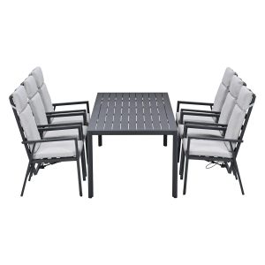 Garden Impressions Kasper tuinset 7-delig – tuintafel 220×93 cm donker