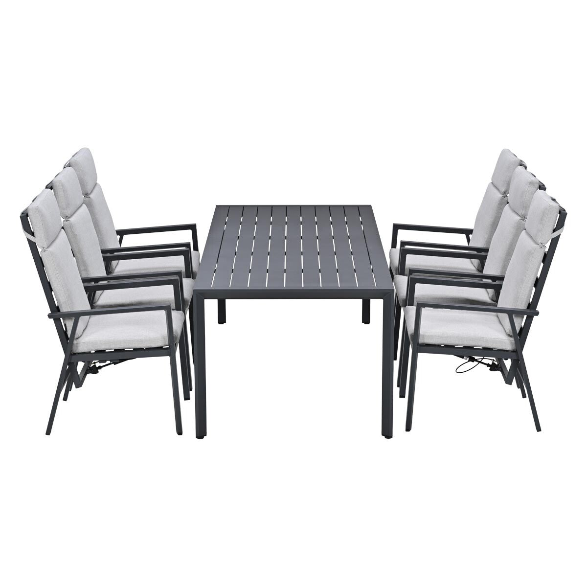 Garden Impressions Kasper tuinset 7-delig - tuintafel 220x93 cm donker