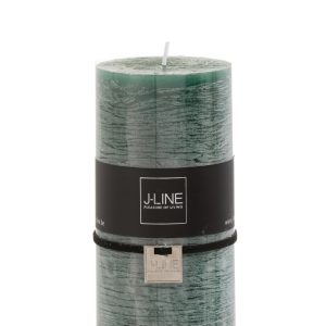 J-Line cilinderkaars – donkergroen – large – 52U – 6 stuks