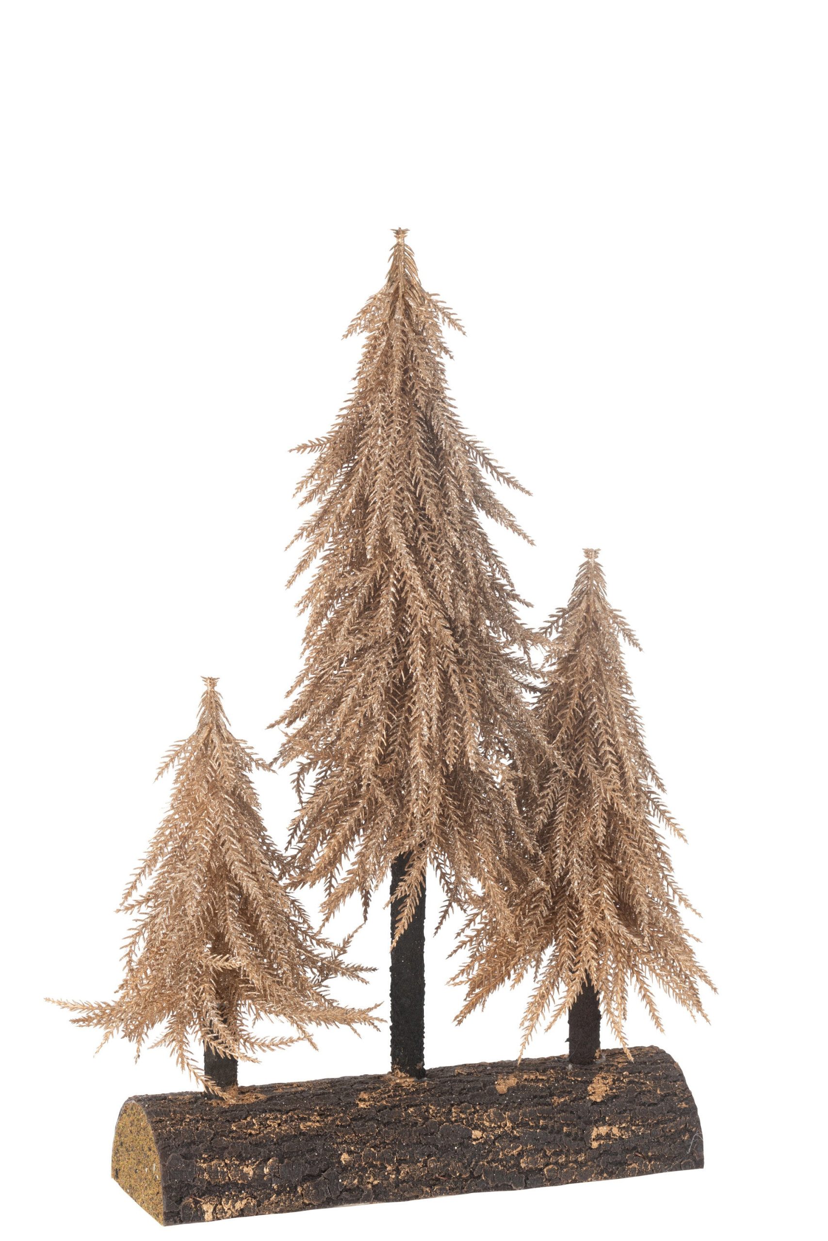 J-Line decoratie kerstboom Bos - kunststof - koper