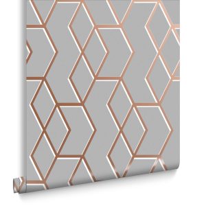Graham & Brown Vliesbehang – Archetype Grey Rose Gold – 10mx52cm Graham & Brown Vliesbehang – Archetype Grey Rose Gold – 10mx52cm