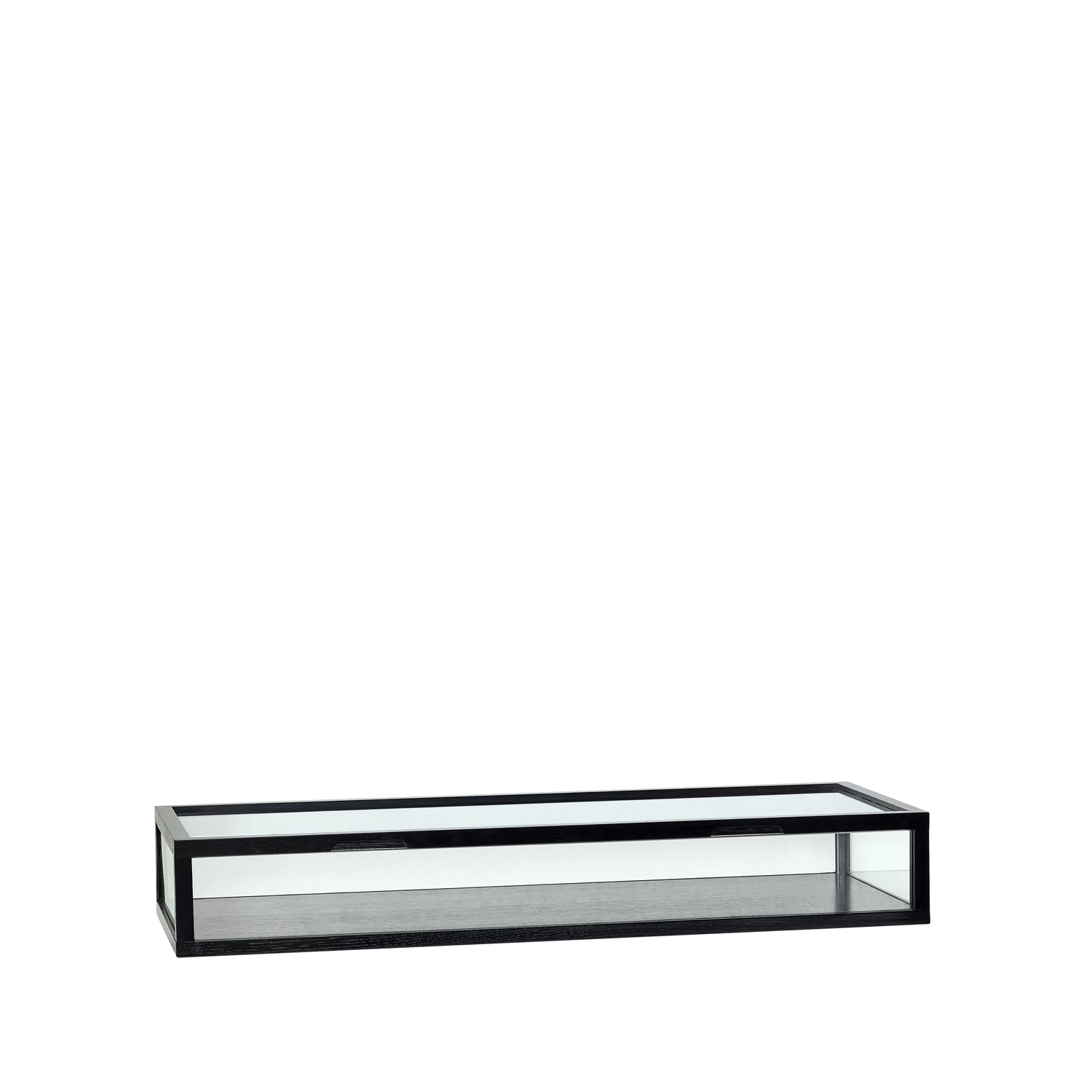 Hübsch doos View Display - essenhoutfineer/essenhout/glas/mdf - 80x30x