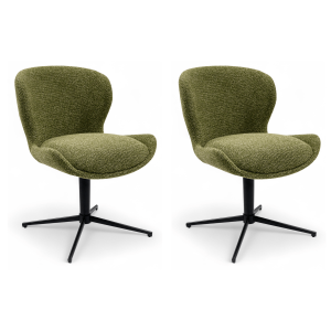 Furnhouse eetkamerstoel Nicklas – Groente – Stof (Bouclé) – Set van 2