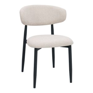 Giga Meubel Eetkamerstoel Alexia – Beige/Zwart – 52x56x77cm – Set van Giga Meubel Eetkamerstoel Alexia – Beige/Zwart – 52x56x77cm – Set van