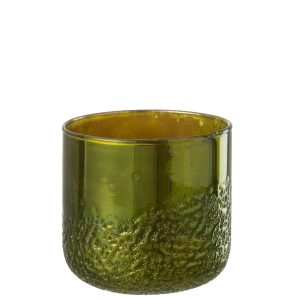 J-Line windlicht Spiegel – glas – groen – medium J-Line windlicht Spiegel – glas – groen – medium