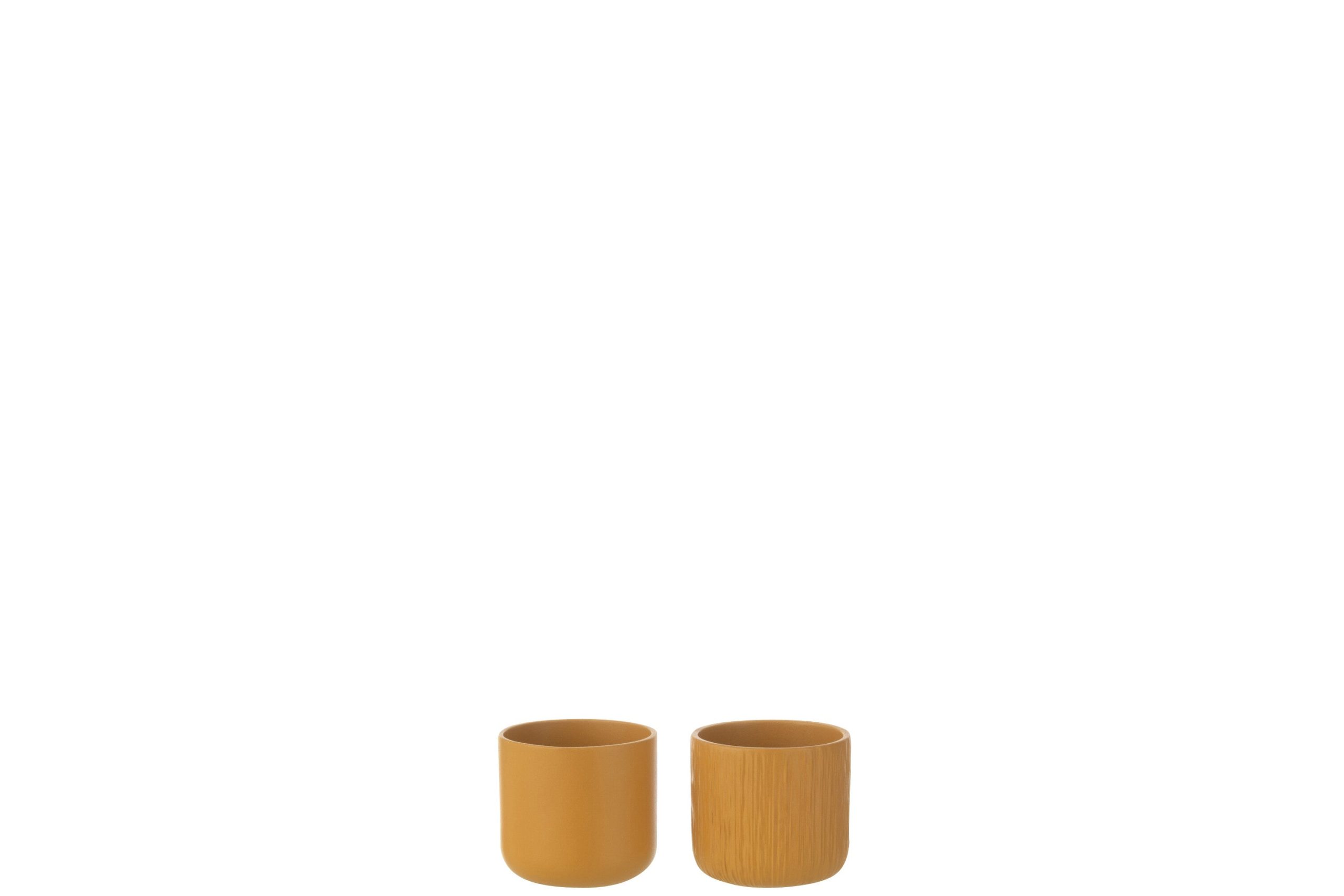 J-Line bloempot Gen - keramiek - oker - XXS - 2 stuks - Ø 7 cm