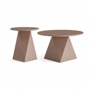 Furnhouse salontafel set Aura – Mokkamousse – Ø 50/80 cm Furnhouse salontafel set Aura – Mokkamousse – Ø 50/80 cm