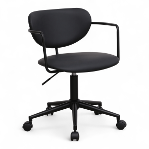 Furnhouse bureaustoel Lido – Zwart – Kunstleer – 57x54x71
