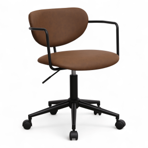 Furnhouse bureaustoel Lido – Donkerbruin – Kunstleer – 57x54x71