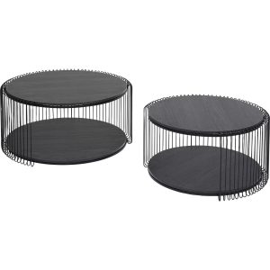 Kare Design Salontafel Wire Double zwart hout (2/Set) Kare Design Salontafel Wire Double zwart hout (2/Set)
