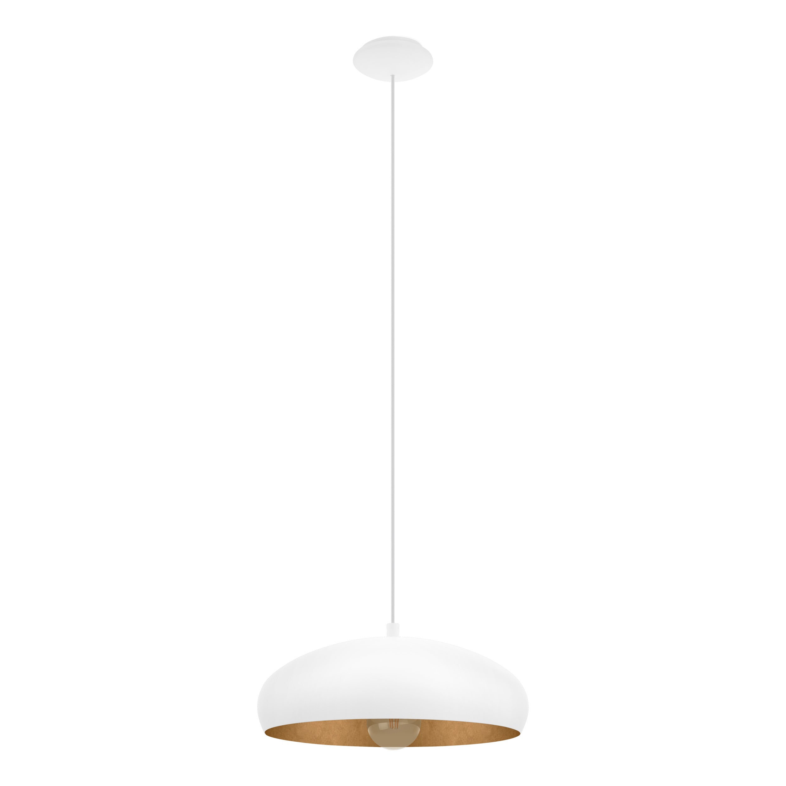 EGLO hanglamp Mogano 1 - e27 - ø 40 cm - wit/koper