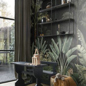 ESTAhome fotobehang jungle-motief zwart en vergrijsd groen – 300 x 279 ESTAhome fotobehang jungle-motief zwart en vergrijsd groen – 300 x 279