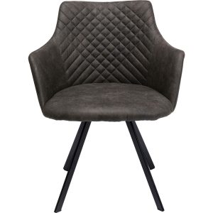 Kare Design Draaistoel met armleuningen Coco antraciet
